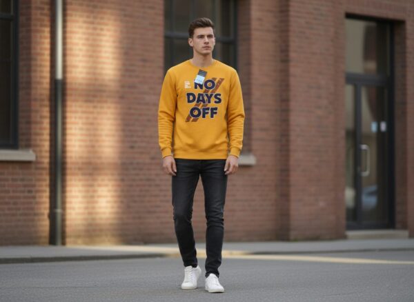 Yellow "Days Off" Premium Sweatshirt – Boys | Soft & Comfortable
